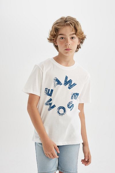 DeFacto Boy's Short Sleeve Crew Neck T-Shirt D0436a824sm
