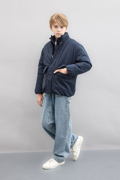 DeFacto Wasserabweisender Mantel für Jungen mit Stehkragen, Reißverschluss und Druckknopfverschluss, Taschen C7093a824wn