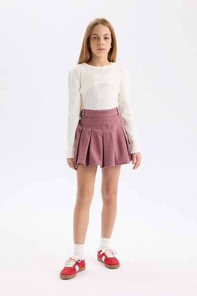DeFacto Girl's Fitted Crew Neck Knitwear Sweater D1393A824Wn