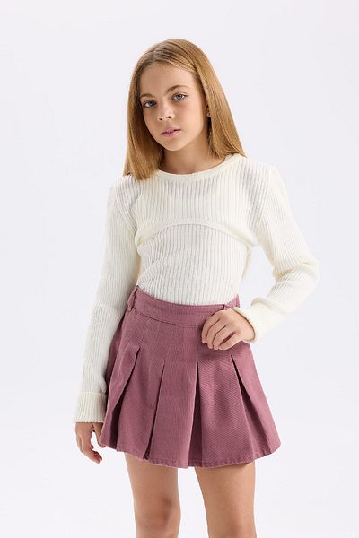 DeFacto Girl's Fitted Crew Neck Knitwear Sweater D1393A824Wn