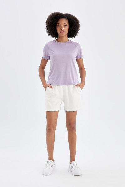 DeFacto DeFactoFit - Tricou sport cu mânecă scurtă modal cu gâtul pentru ciclism D1280AX24HS