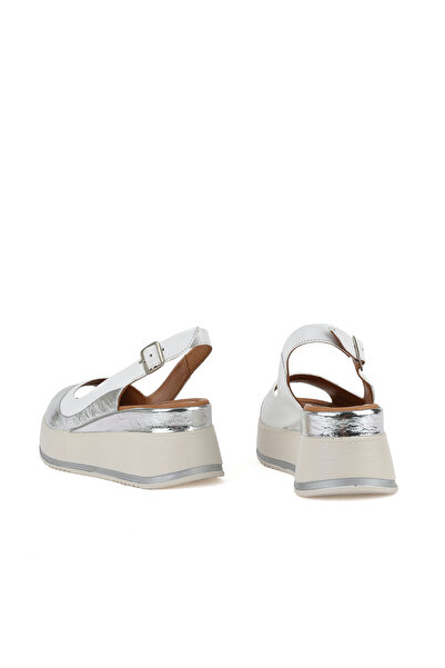 Ziya Women's Genuine Leather Wedge Heel Sandals - White 151992 Z50020