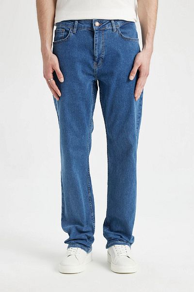 DeFacto Diago Comfort Fit Άνετη εφαρμογή Ψηλόμεσο Φαρδύ τζιν παντελόνι D1657ax24sm