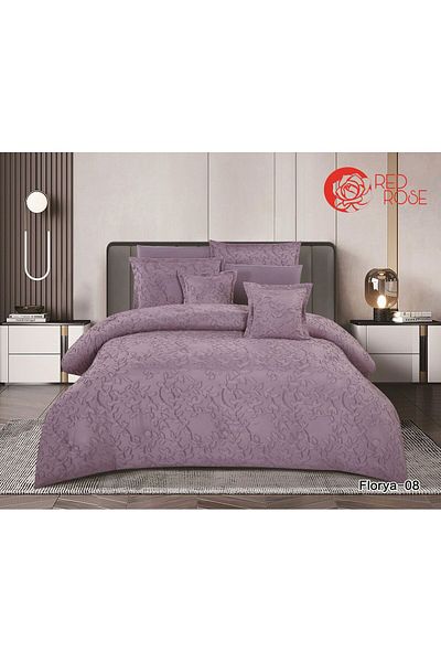 Red Rose Floria Microfiber Double Bedspread 8 Pieces