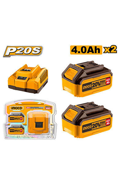 Ingco ING-FBCPK1424E Li-ion Akü ve Şarj Cihazı Seti 20V 4.AH