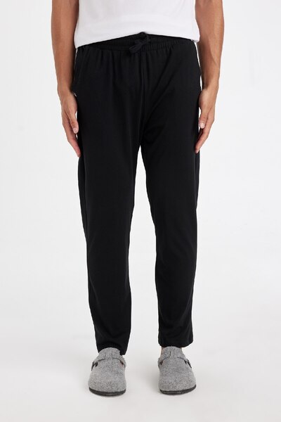 DeFacto Regular Fit Beli Bağcıklı Düz Paça Cepli Pijama Altı Z7323az24au