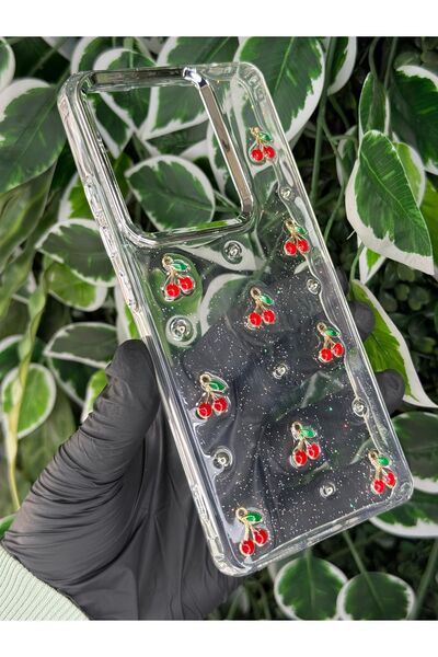 Store XİAOMİ REDMİ NOTE 13 PRO PLUS 5G KALPLİ / KURDELELİ / KİRAZLI SİMLİ KILIF