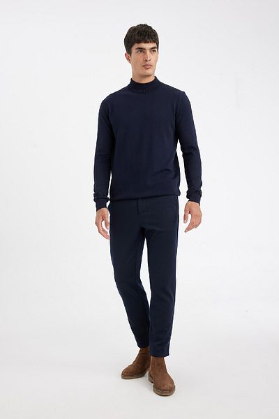 DeFacto Námořnicky modrý svetr s polovičním rolákem - Standard Fit A5282Ax24Au