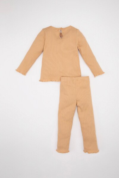 DeFacto Μακρυμάνικο μπλουζάκι με ριμπ στάμπα λουλουδιών και ελαστική μέση για κοριτσάκια - Y1122a224au