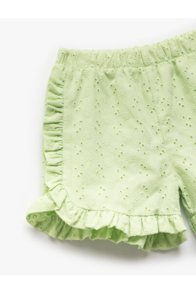 Koton Fırfır Detaylı Fistolu Pamuklu Şort