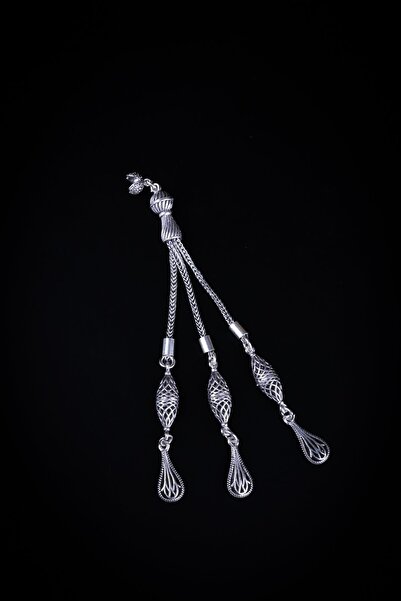 ENCİLİ SİLVER 925 проба срібла, три підвіски, еліпсна кінцівка, деталізована китиця для чотків