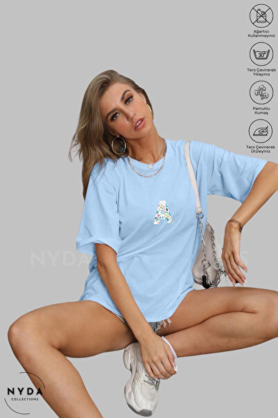 Nyda Collections Ženska majica sa širokim rukavima, okruglim izrezom, šarenim...