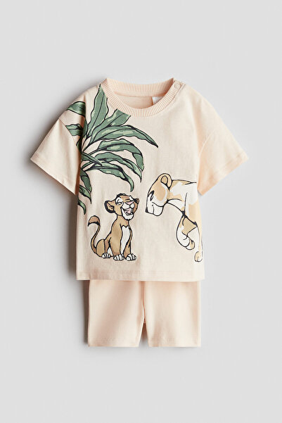 H&M 2 Parçalı Baskılı ve Pamuklu Set