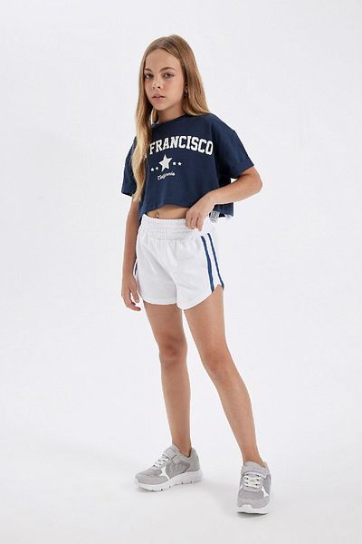 DeFacto Dívčí tričko s potiskem Crop Crew Neck D1964A824HS