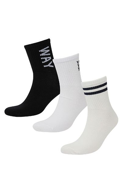 DeFacto Men's Comfortable Elastic 3-Piece Cotton Socks C6735Axns