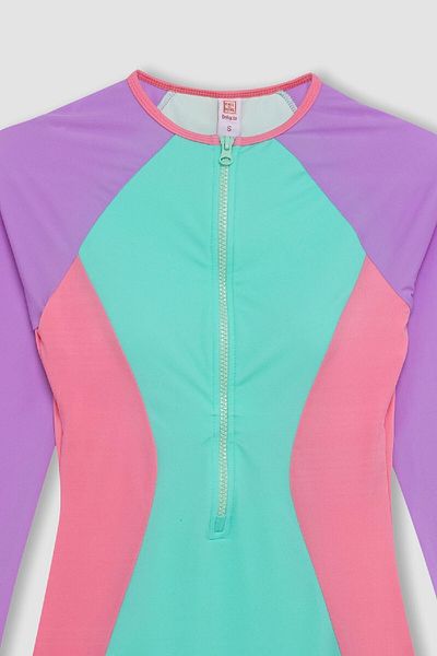 DeFacto Langarm-Surf-Badeanzug mit Reißverschluss-Fall In Love D1072axns