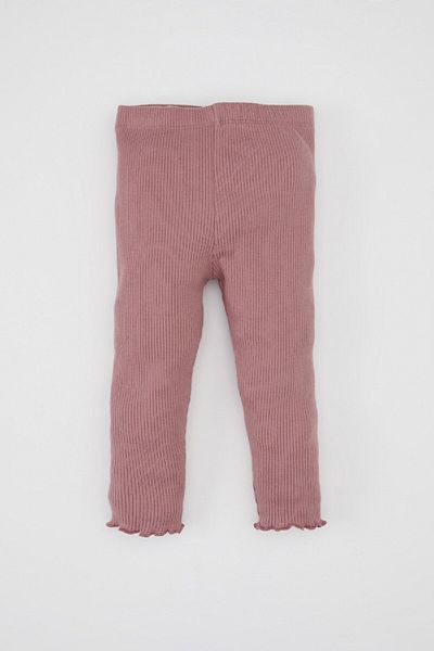 DeFacto Floral Print Ribbed Long Sleeve T-Shirt and Elastic Waist Bottom for Baby Girl - Y1122A224Au