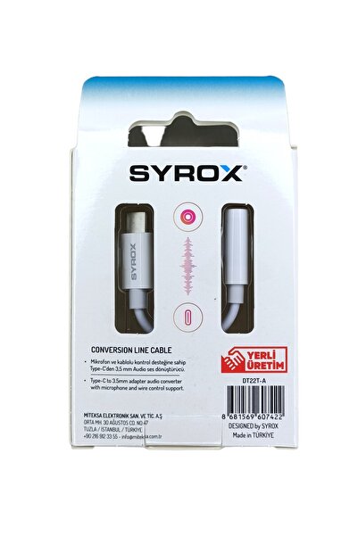 Genel Markalar Type-c Kulaklık Dönüştürücü 3.5 Mm Jack Girişli Ses Adaptörü Aux Kablo Beyaz