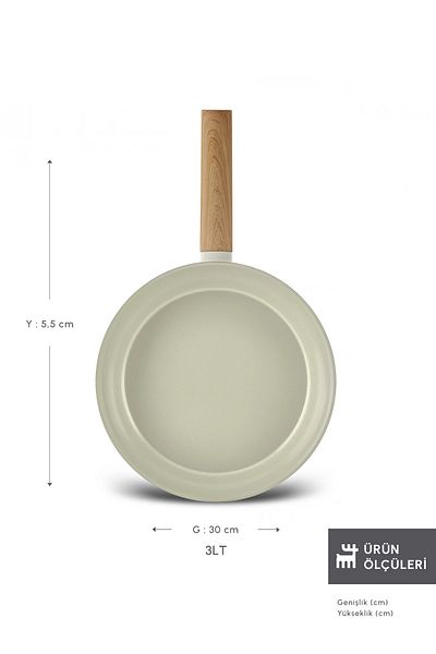Karaca Swiss Crystal Almond Cream Tigaie cu Baza Inductie 30 Cm