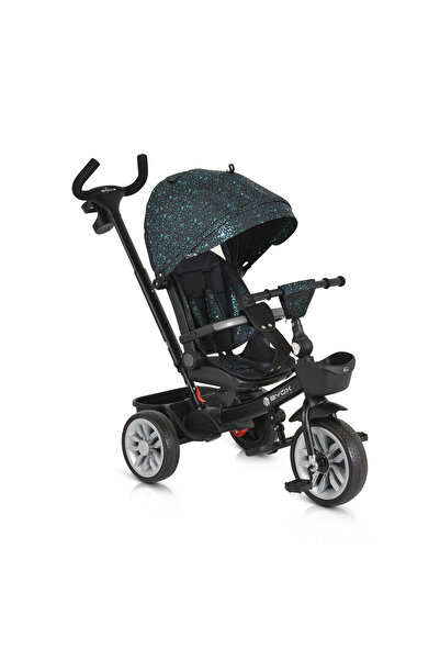 OEM Tricicleta cu maner, Byox Space Albastru, pozitie de somn si scaun rotati...