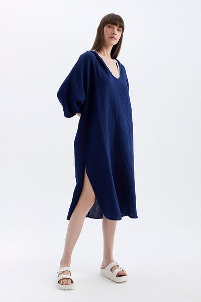 DeFacto Strand-Midikleid aus Baumwolle mit Kapuze – Fall In Love C4932ax24hs