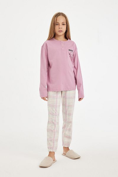 DeFacto Girls' Pajamas Set Letter Print Long Sleeve Top Long Bottom D2117A824Au