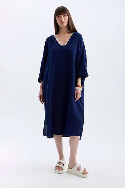 DeFacto Strand-Midikleid aus Baumwolle mit Kapuze – Fall In Love C4932ax24hs
