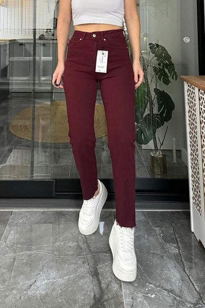 Banu Angay Дънки Boyfit - Модел Zr, цвят бордо