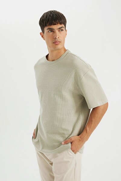 DeFacto Tričko Relax Fit Crew Neck Bavlna s krátkým rukávem Basic D2531Ax24Au