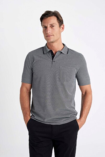 DeFacto Μπλουζάκι πόλο με κανονική εφαρμογή Basic ίσιο κοντό μανίκι Pique X7133az24sm