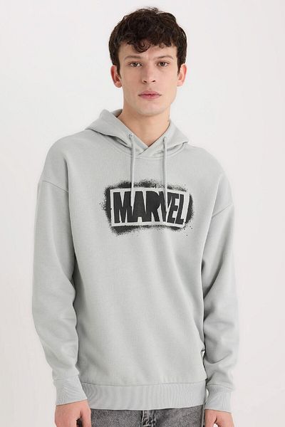DeFacto Marvel Logo Patterned - Oversize Hooded φούτερ Y0354AZ24AU