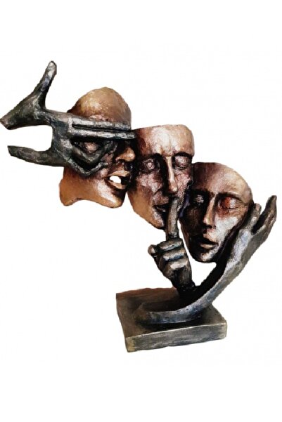 Yaratıcı sanatlar atölyesi Görmedim Duymadım Bilmiyorum 3'lü Dekoratif Maske ...