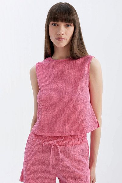 DeFacto Regular Fit Crew Neck Basic Plain Wrap Tank Top D1523Ax24Sm