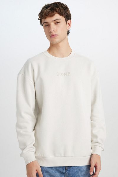 DeFacto Boxy Fit mikina s potiskem Crew Neck V5306Az24Au
