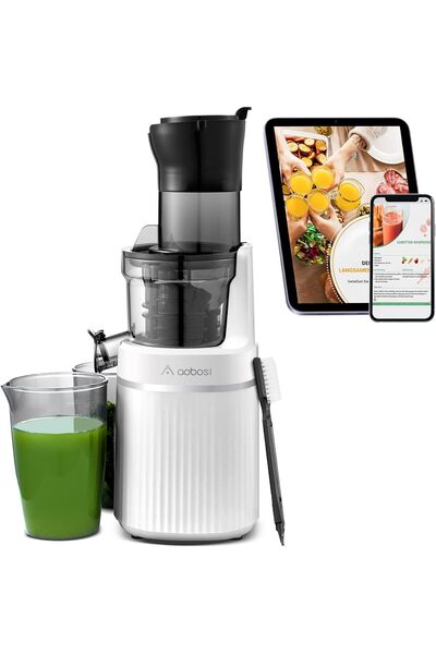 AAOBOSI 200W Juicer, Reverse Function, 2 Filters, Bpa Free, Quiet Operation