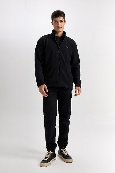 DeFacto Relax Fit Stehkragen-Fleece-Sweatshirt mit Reißverschluss D2349ax24au