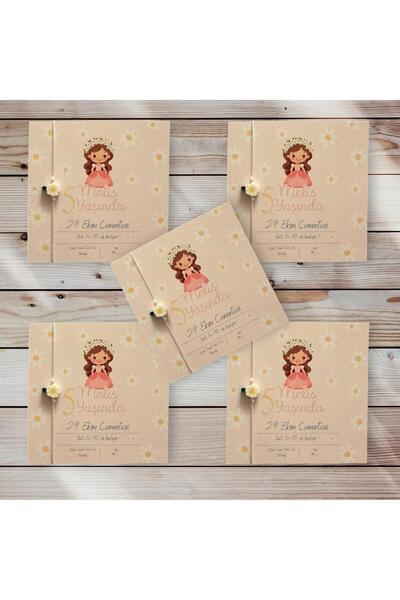 The Byzia Doğum Günü Davetiyesi 5 Adet Parti & Doğum Günü Davetiyesi Papatya ...