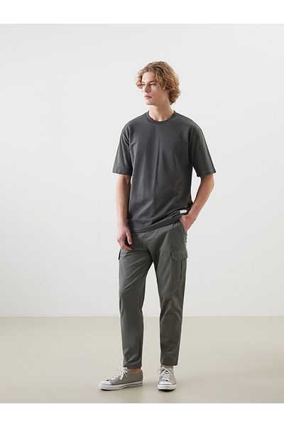 LC Waikiki Ανδρικό T-Shirt Loose Fit με 2 νήματα από ύφασμα με λεπτομέρεια ετικέτας