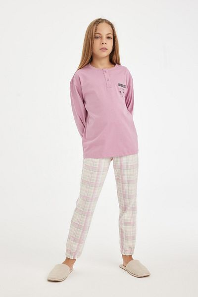 DeFacto Girls' Pajamas Set Letter Print Long Sleeve Top Long Bottom D2117A824Au