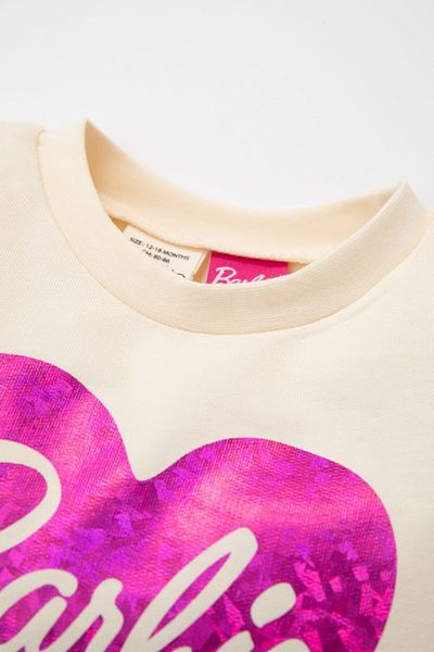 DeFacto Baby Girl Crew Neck Barbie Long Sleeve Sweatshirt Dress D2542A524Au