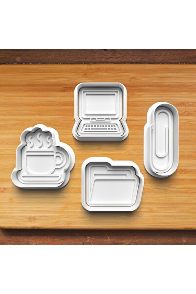 Hobist مجموعة اللوازم المكتبية مكونة من 4 قوالب بسكويت وقالب عجينة السكر