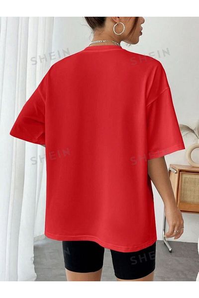 SEDA IŞIKLAR Unisex Women-Men Courage Oversized T-Shirt with Sleeve Print Detail