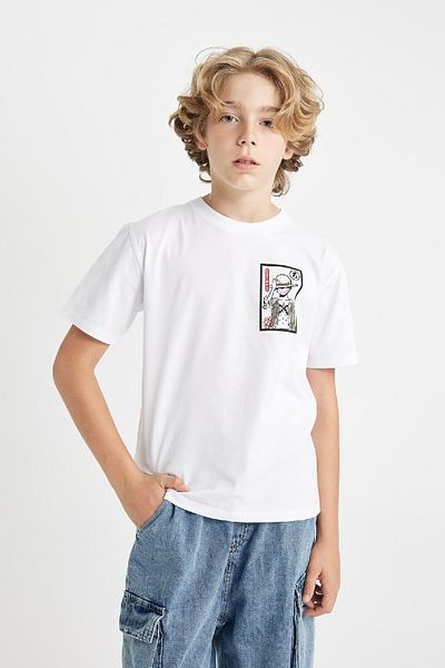 DeFacto Tricou cu mânecă scurtă pentru băiat, cu decolteu, D2408a824hs