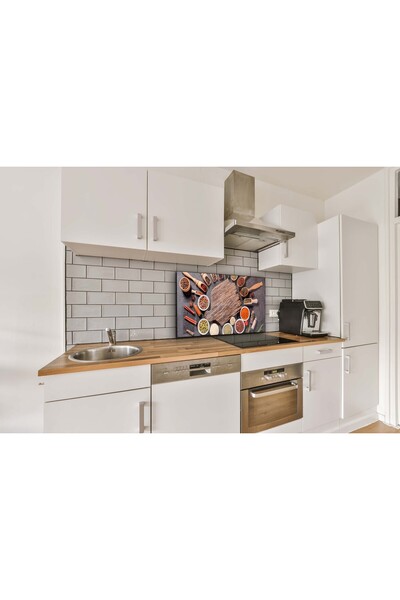 wudie Placă din sticlă de protecție pentru spatele aragazului, încorporată, rezistentă la căldură, decorativă, ușor de instalat