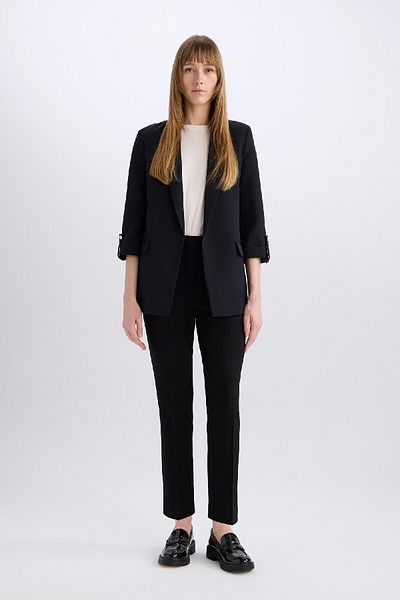 DeFacto Jachetă Blazer de bază - Potrivire obișnuită, guler solid C3215ax24au