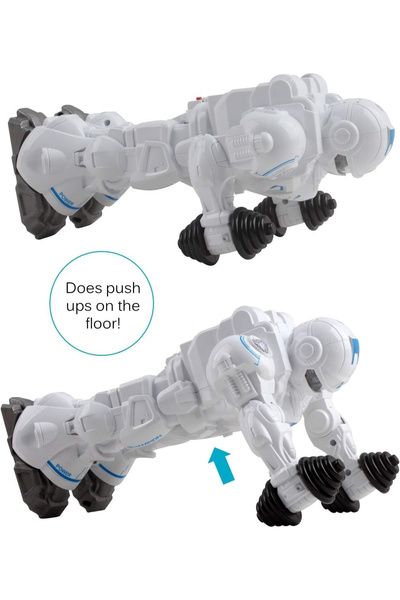 TRENDZONE Pilli Sesli Müzikli Işıklı Hareket Eden Şınav Çeken Atletik Sporcu Robot 25cm