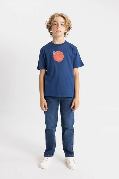 DeFacto Băiat - Tricou imprimat cu mânecă scurtă D2235A824HS