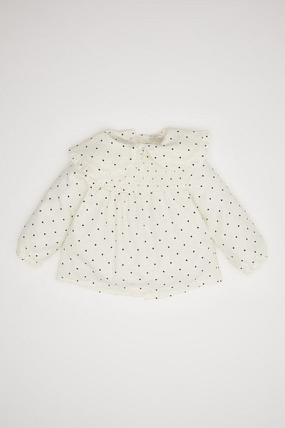 DeFacto Baby Girl Big Lapel Polka Dot Twill Long Sleeve Shirt D3046A524Wn