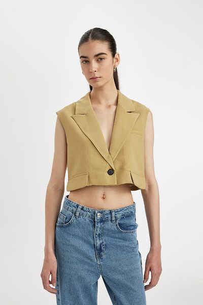 DeFacto Gerade geschnittene Crop-Blazer-Weste – D1199ax24sm
