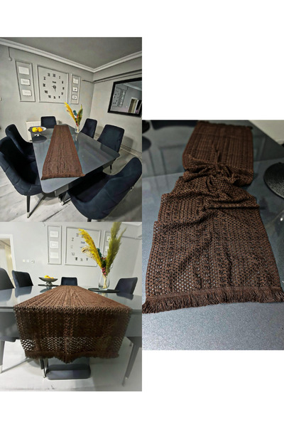 shop runner pamuk datel işlemeli masa örtüsü şık tasarım